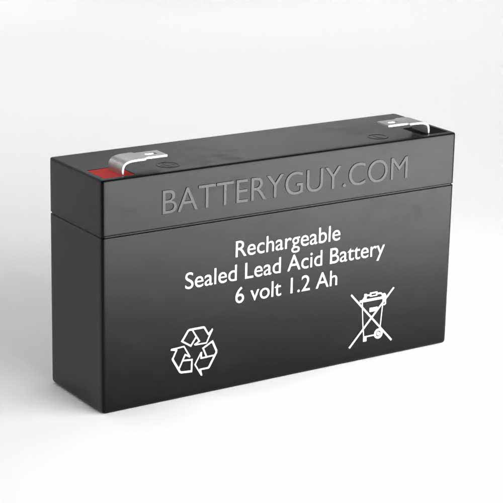 6v 1.2Ah Rechargeable Sealed Lead Acid Battery - Left View