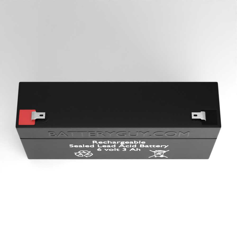 Top View - 6v 3.5Ah Rechargeable Sealed Lead Acid (Rechargeable SLA) Battery