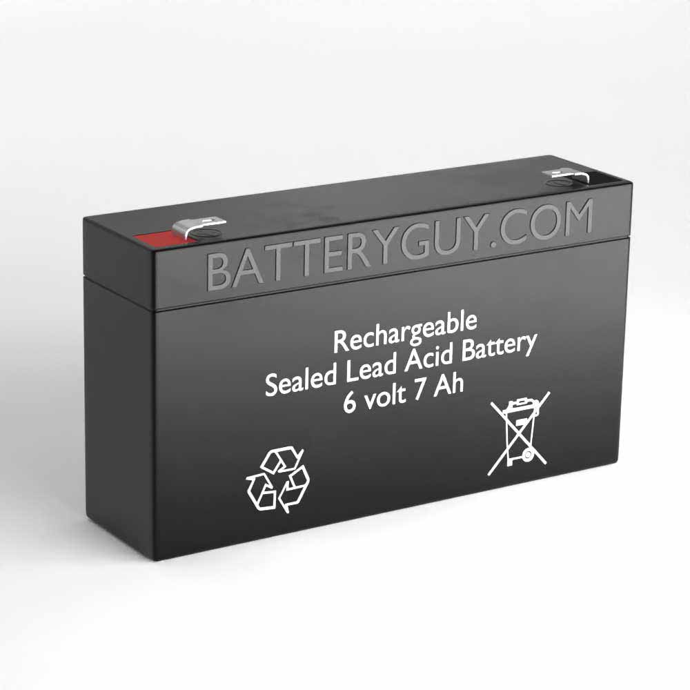 Left View - 6v 7Ah Rechargeable Sealed Lead Acid (Rechargeable SLA) Battery