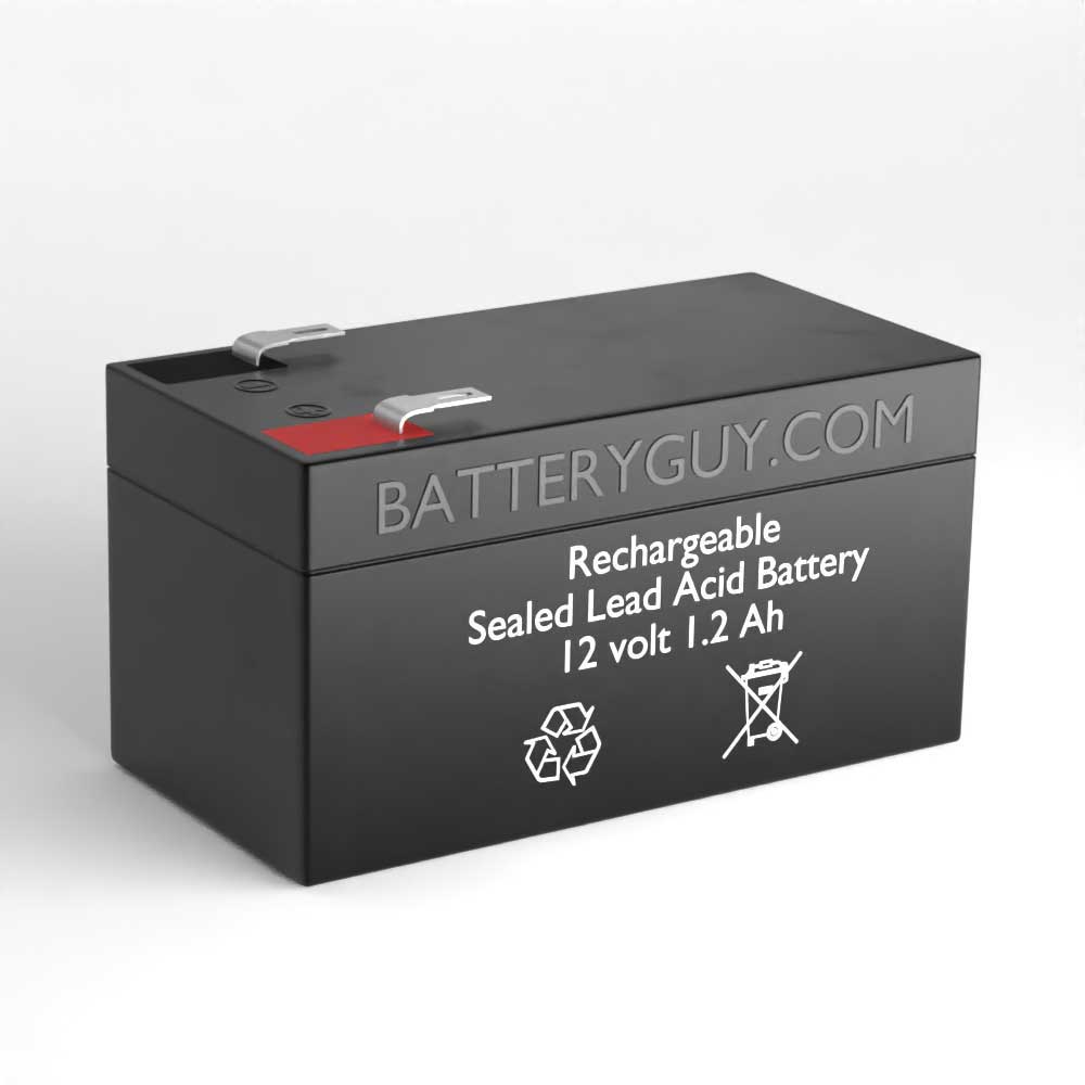 Left View - 12v 1.2Ah Rechargeable Sealed Lead Acid Battery