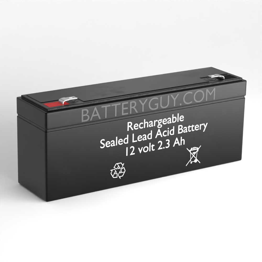 Left View - 12v 2.3Ah Rechargeable Sealed Lead Acid (Rechargeable SLA) Battery