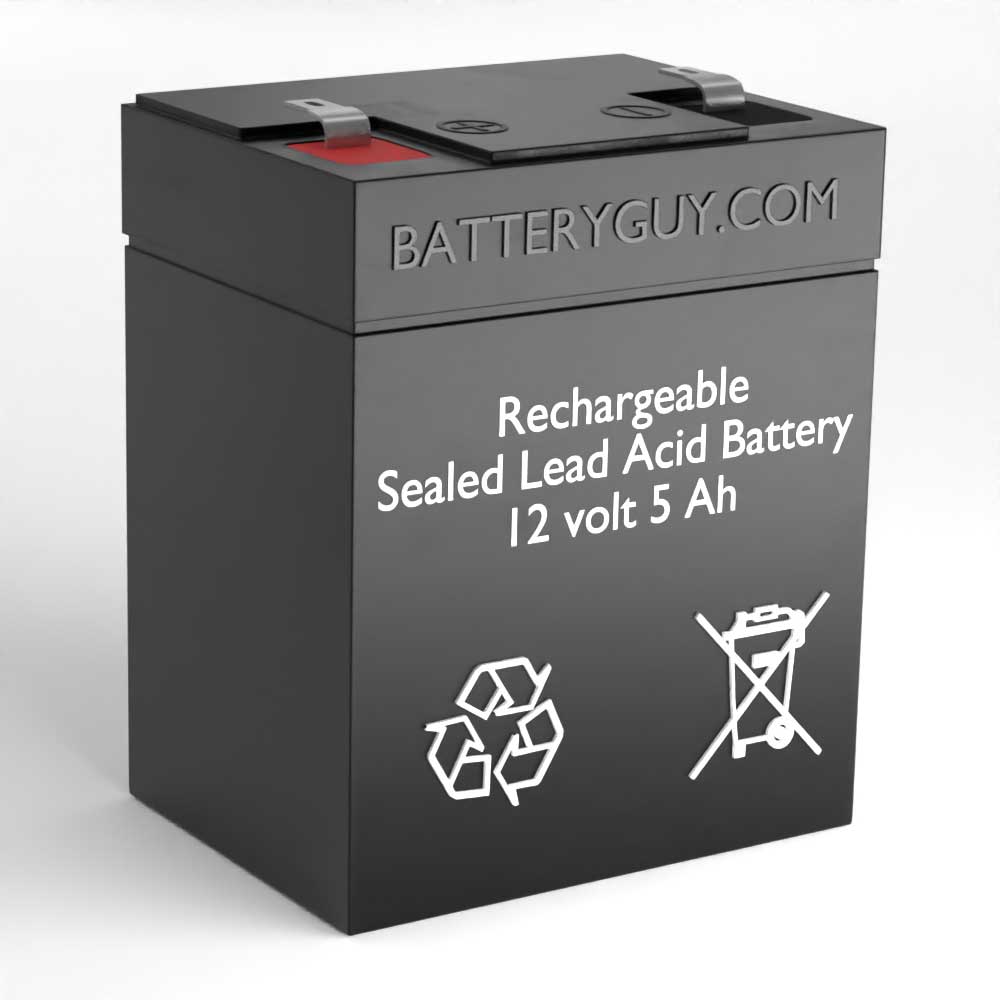 Left View - 12v 5Ah Rechargeable Sealed Lead Acid (Rechargeable SLA) Battery