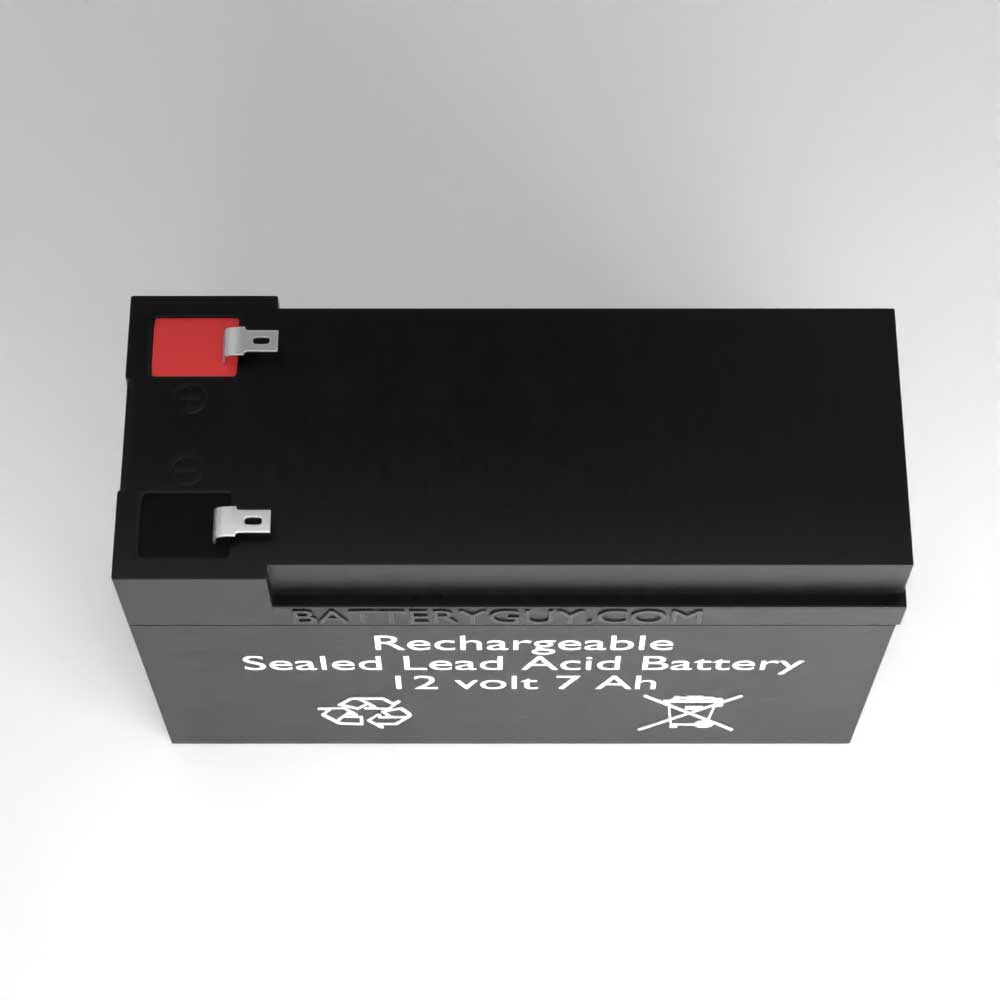Top View - F2 Faston 12v 7Ah Rechargeable Sealed Lead Acid (Rechargeable SLA) Battery