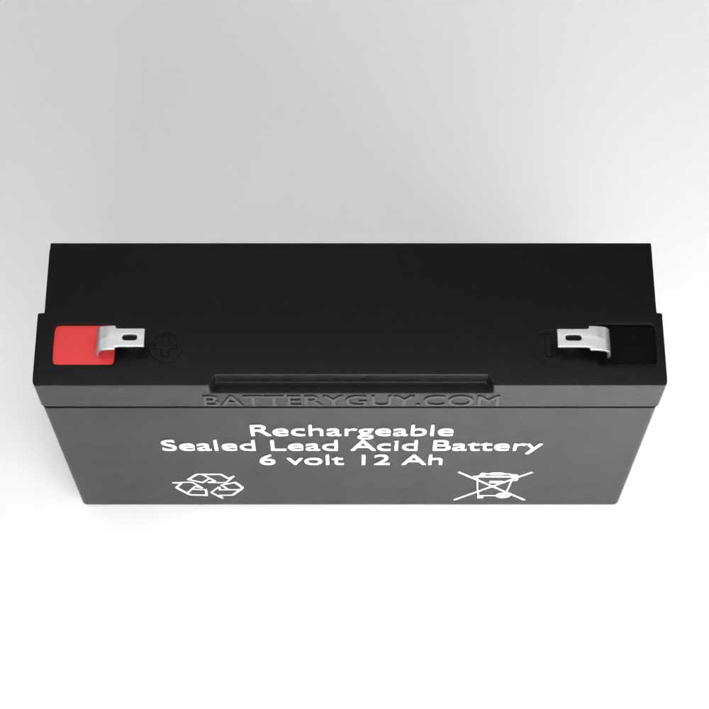 Top View - 6v 1.2Ah Rechargeable Sealed Lead Acid Battery