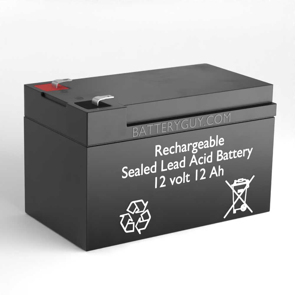 Left View - 12v 12Ah Rechargeable Sealed Lead Acid (Rechargeable SLA) Battery