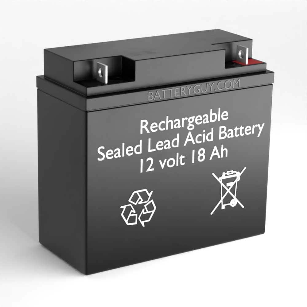 Left View - 6v 18Ah Rechargeable Sealed Lead Acid (Rechargeable SLA) Battery