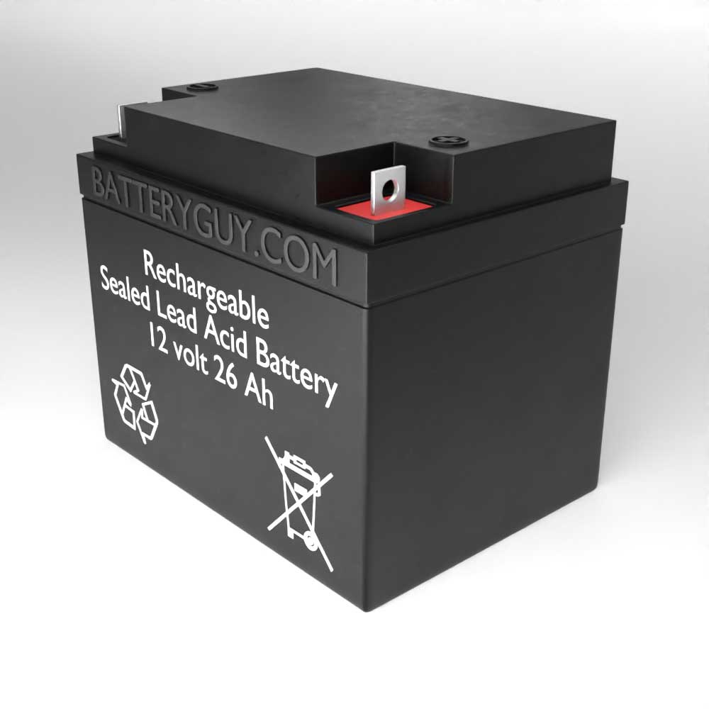 Right View - 12v 26Ah Rechargeable Sealed Lead Acid (Rechargeable SLA) Battery