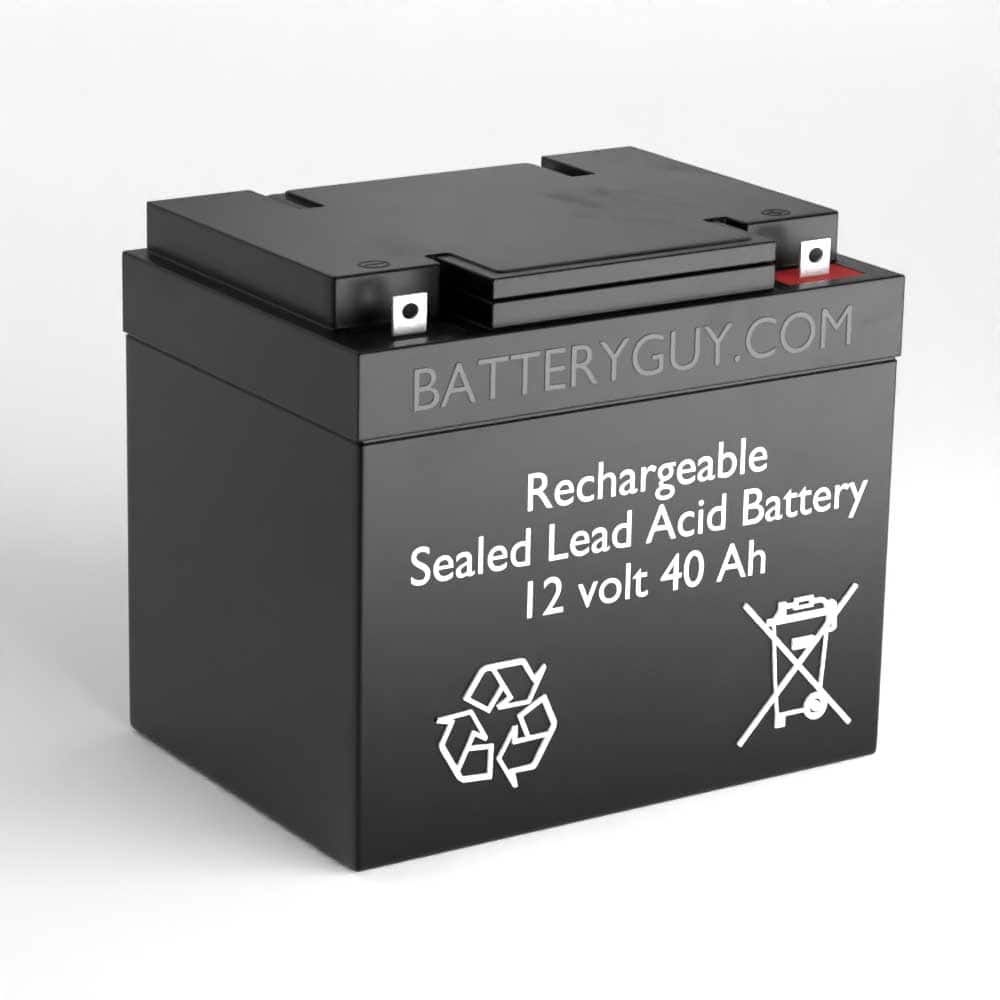 Left View - 12v 40Ah Rechargeable Sealed Lead Acid (Rechargeable SLA) Battery