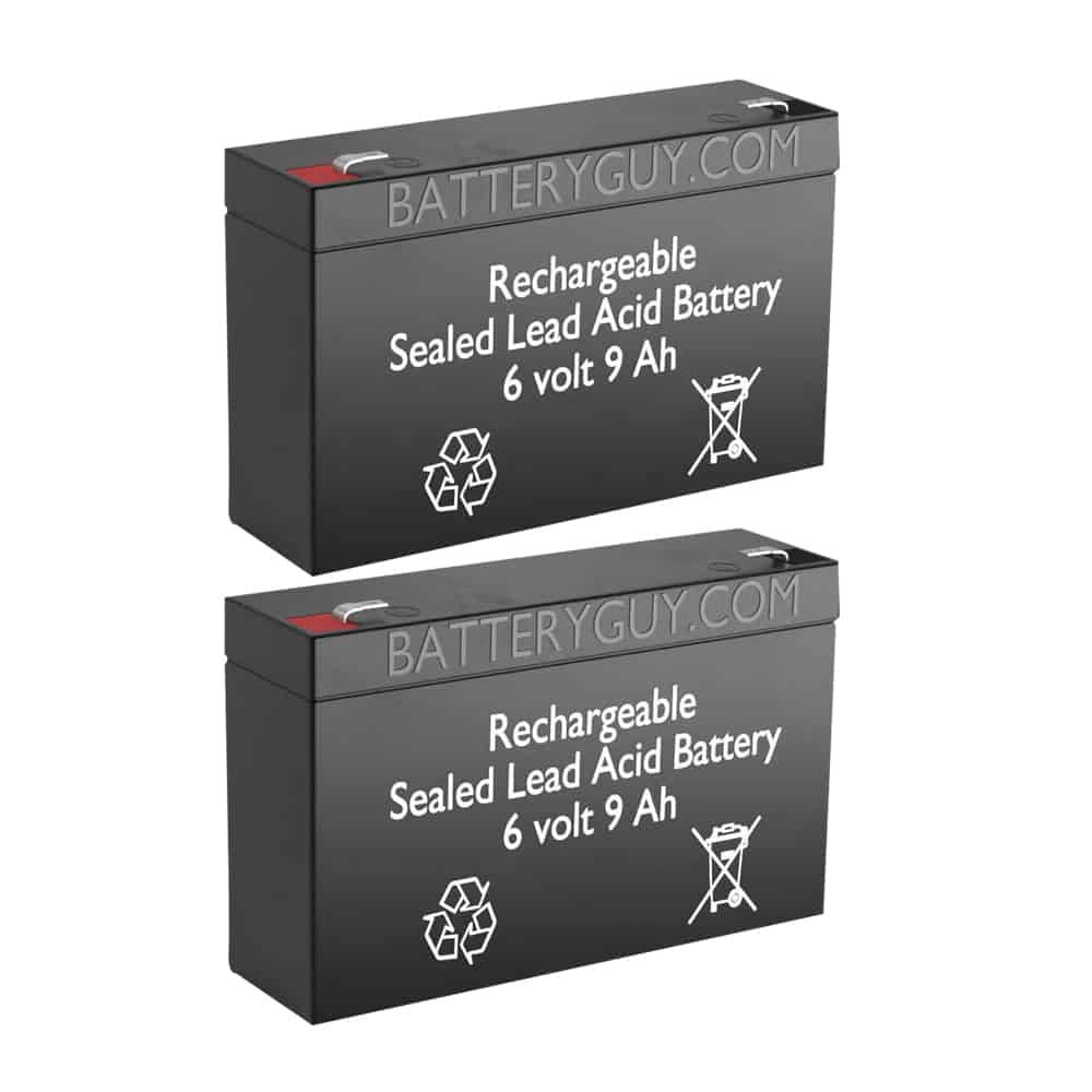6v 9Ah High-Rate Rechargeable Sealed Lead Acid Battery Set of Two