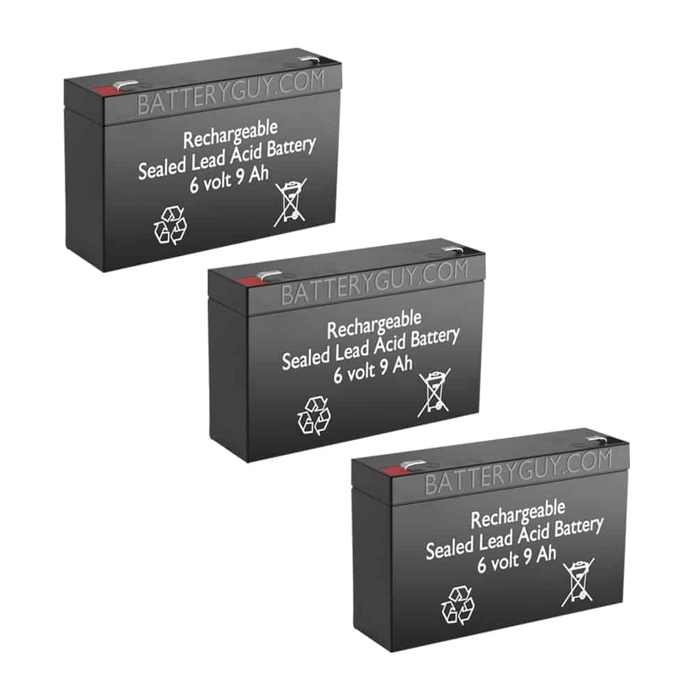 6v 9Ah High-Rate Rechargeable Sealed Lead Acid Battery Set of three