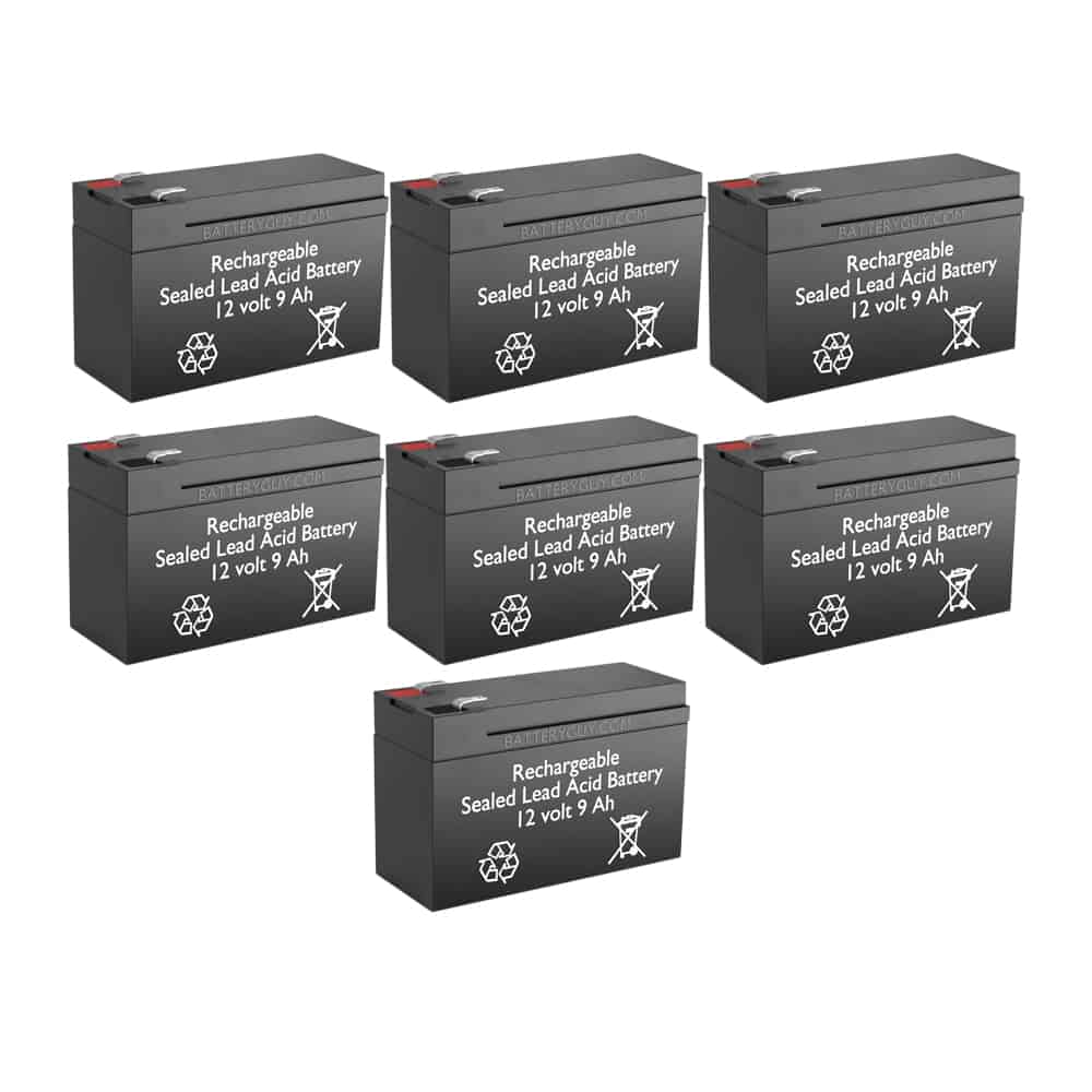 12V 9Ah Rechargeable Sealed Lead Acid High Rate Battery Set of Seven
