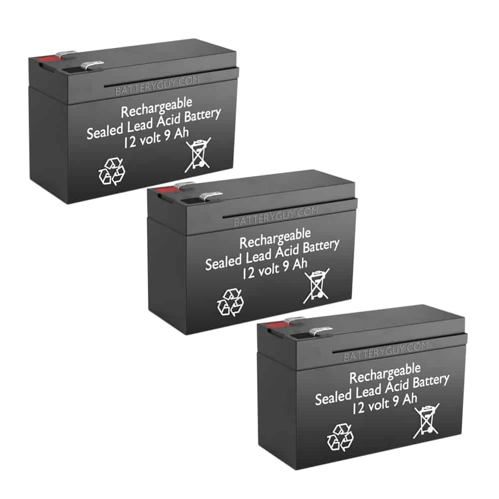 12v 9Ah Rechargeable Sealed Lead Acid High Rate Battery Set of Three