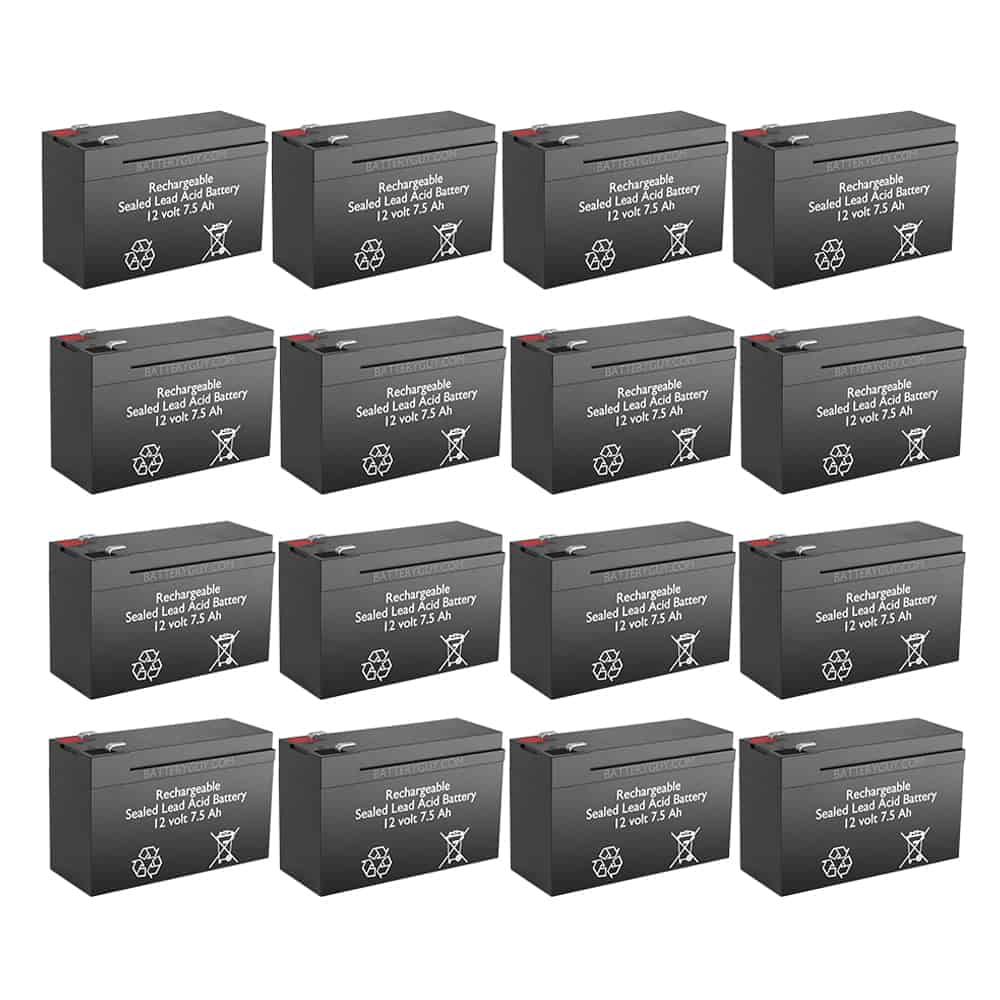 12v 7.5Ah Rechargeable Sealed Lead Acid High Rate Battery Set of Sixteen