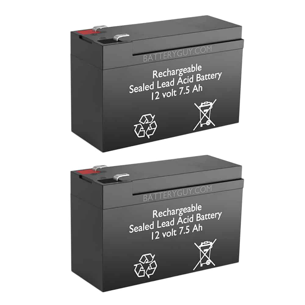 12v 7.5Ah Rechargeable Sealed Lead Acid High Rate Battery Set of Two