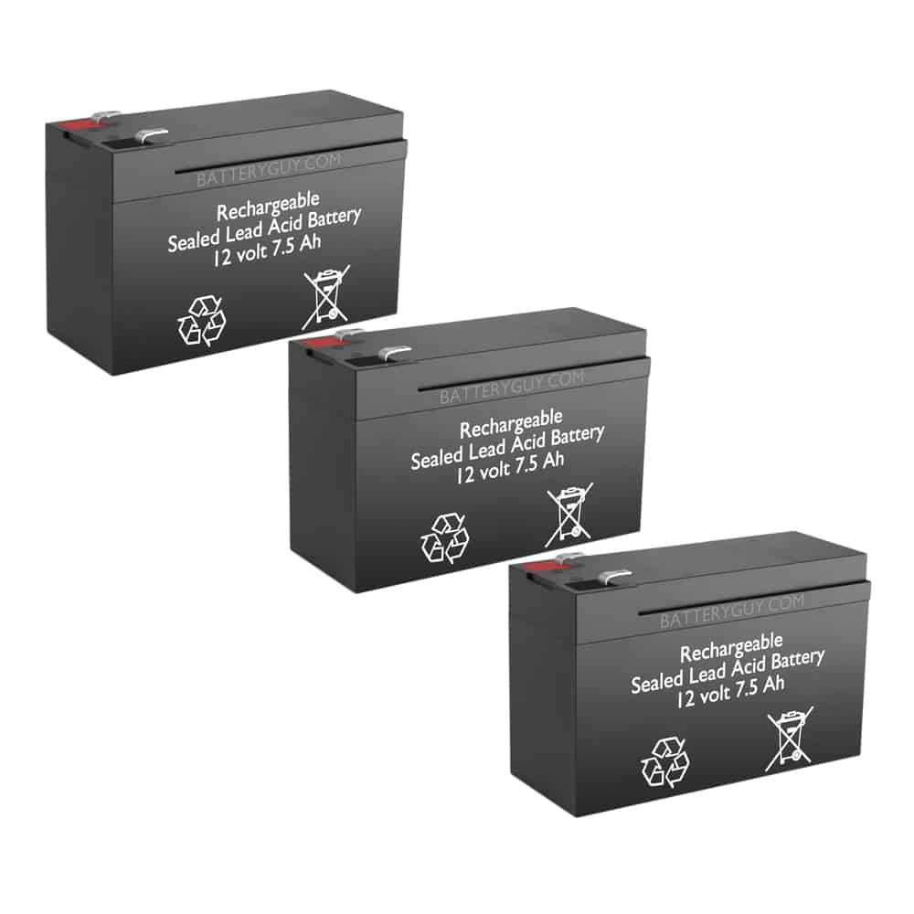 12v 7.5Ah Rechargeable Sealed Lead Acid High Rate Battery Set of Three