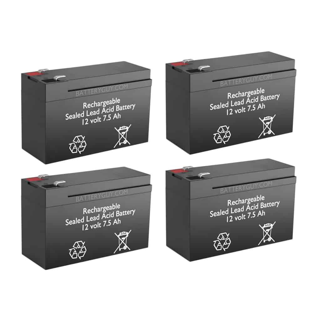 12v 7.5Ah Rechargeable Sealed Lead Acid High Rate Battery Set of Four