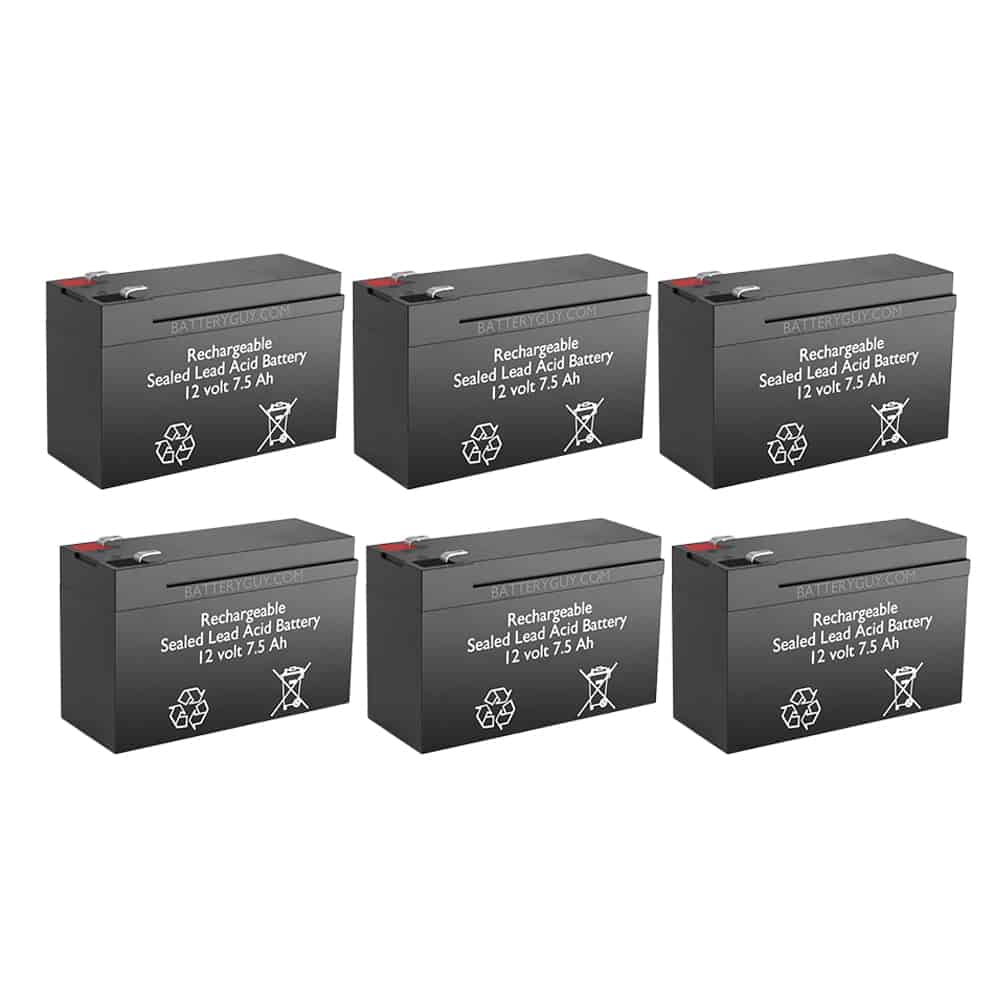 12v 7.5Ah Rechargeable Sealed Lead Acid High Rate Battery Set of Six