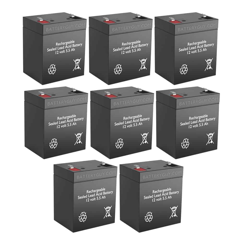 12v 5.5Ah Rechargeable Sealed Lead Acid High Rate  Battery Set of Eight