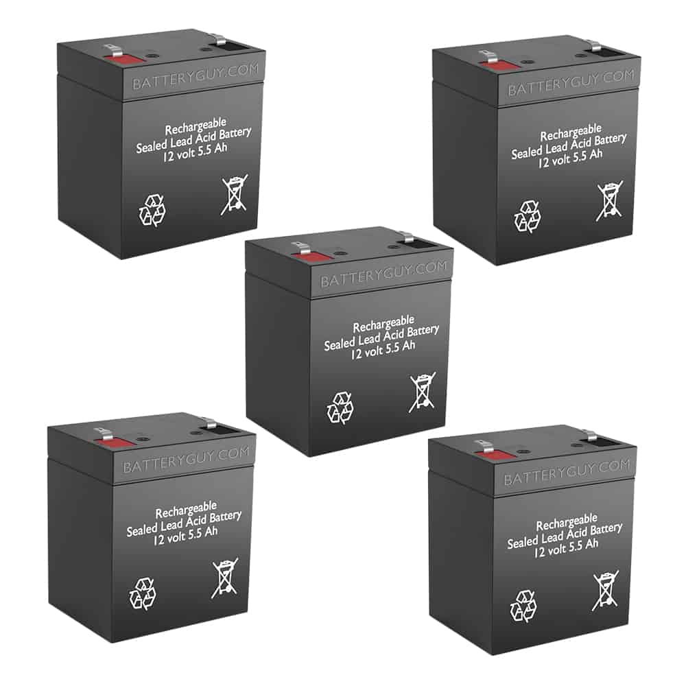12v 5.5Ah Rechargeable Sealed Lead Acid High Rate  Battery Set of Five