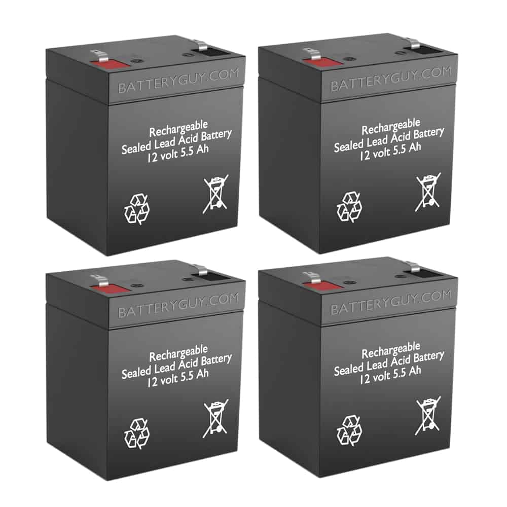 12v 5.5Ah Rechargeable Sealed Lead Acid High Rate  Battery Set of Four