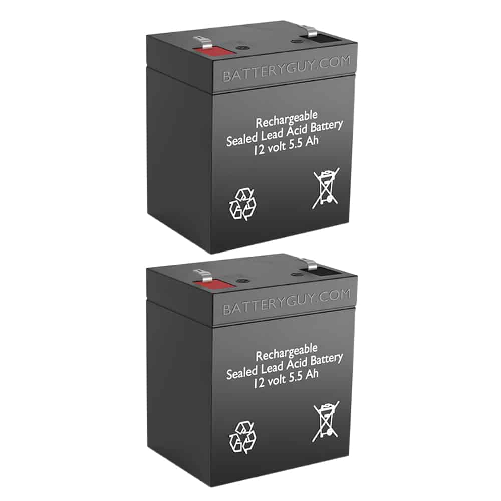 12v 5.5Ah Rechargeable Sealed Lead Acid High Rate Battery Set of Two