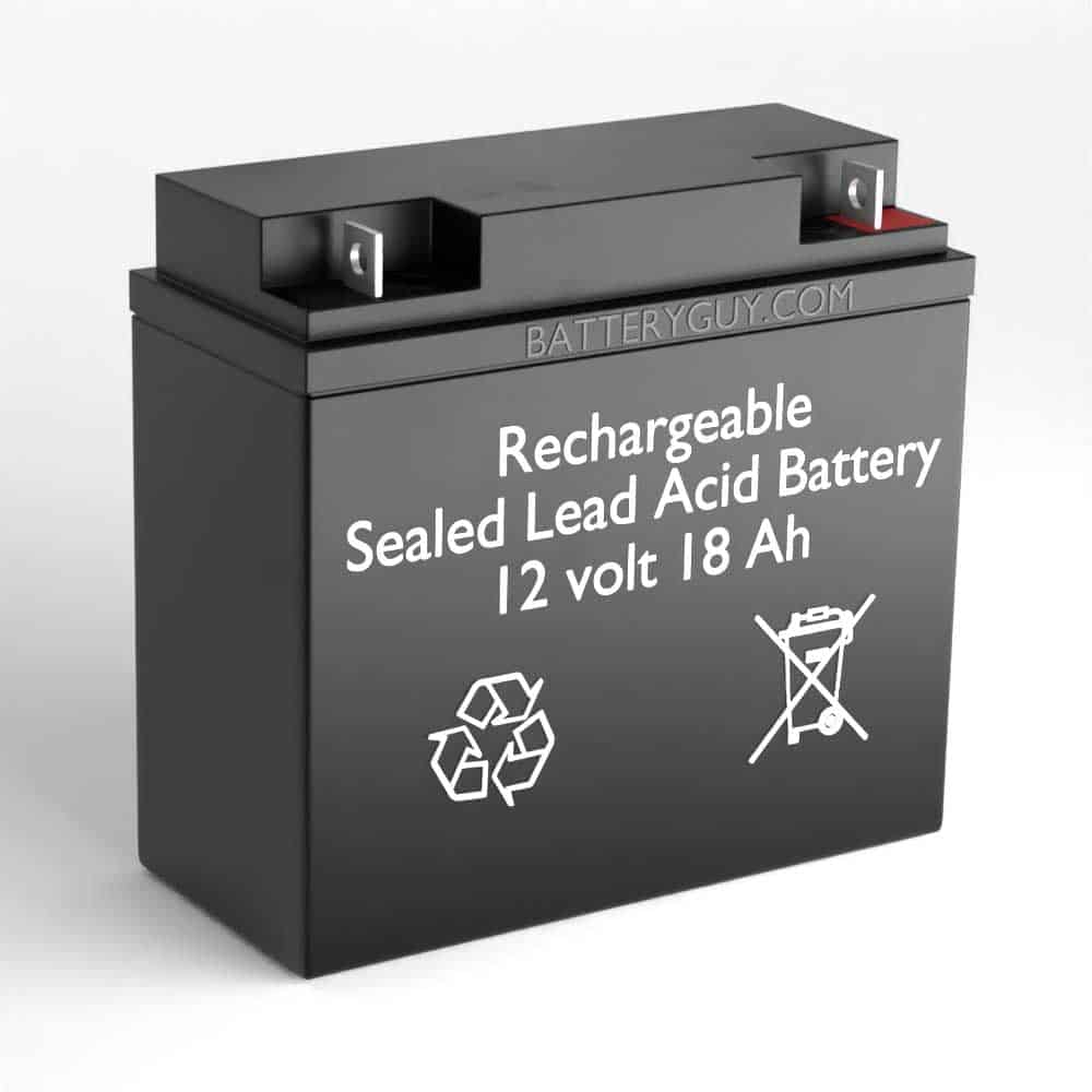 Left View - 12v 18Ah Rechargeable Sealed Lead Acid (Rechargeable SLA) High Rate Battery