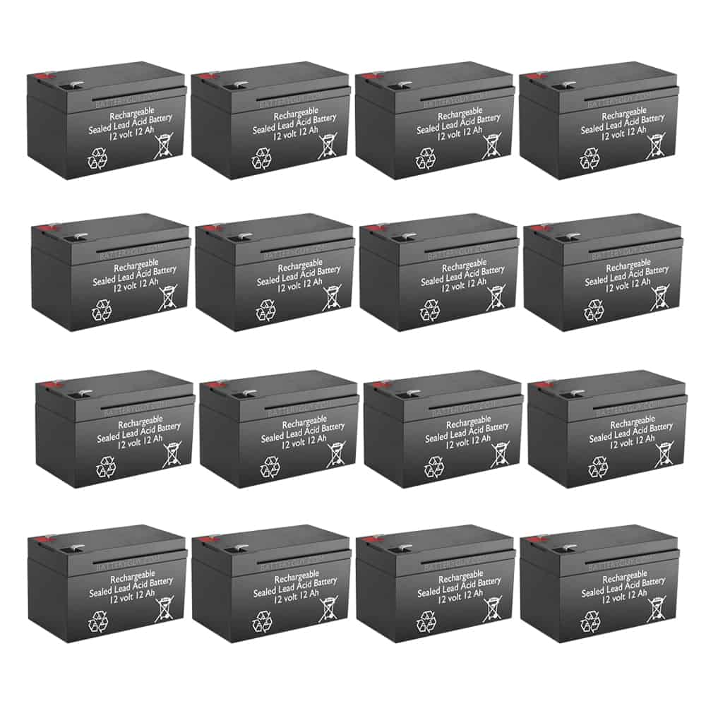 12v 12Ah Rechargeable Sealed Lead Acid High Rate  Battery Set of Sixteen