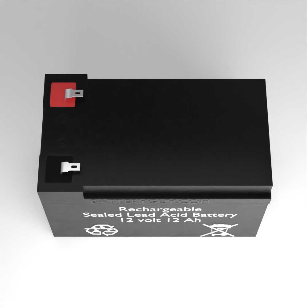 Top View - 12v 12Ah Rechargeable Sealed Lead Acid High Rate Battery