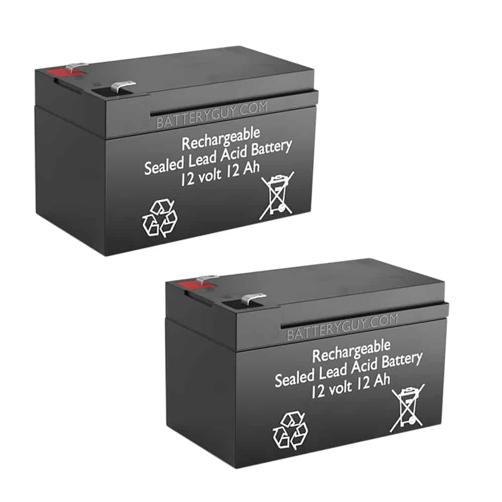 12v 12Ah Rechargeable Sealed Lead Acid High Rate Battery Set of Two