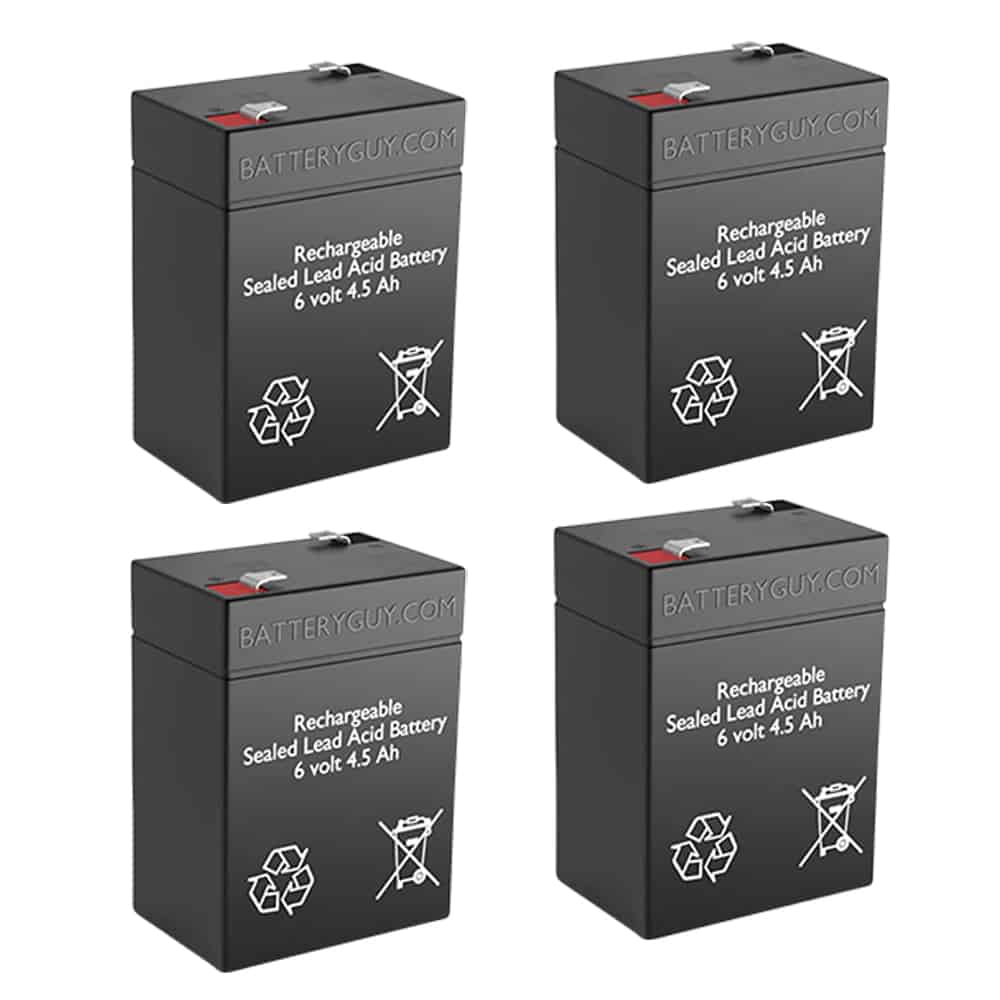 6v 4.5Ah Rechargeable Sealed Lead Acid (Rechargeable SLA) Battery Set of Four