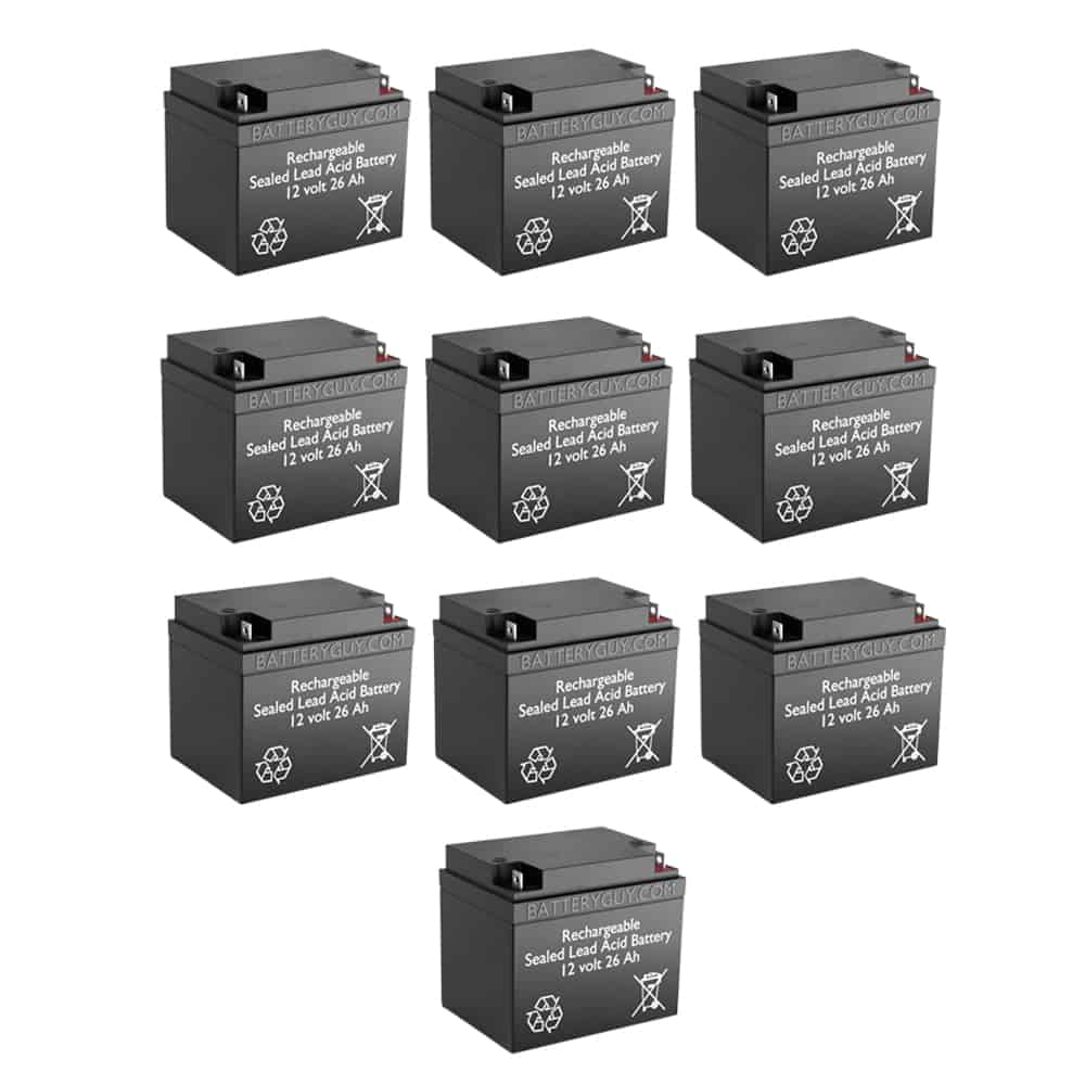 12v 26Ah Rechargeable Sealed Lead Acid (Rechargeable SLA) Battery | BG-12260NB (Qty of 10)