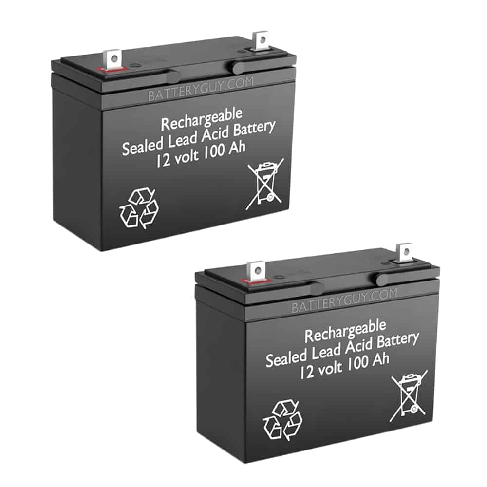 12v 100Ah Rechargeable Sealed Lead Acid Battery | BG-121000NB (Qty of 2)