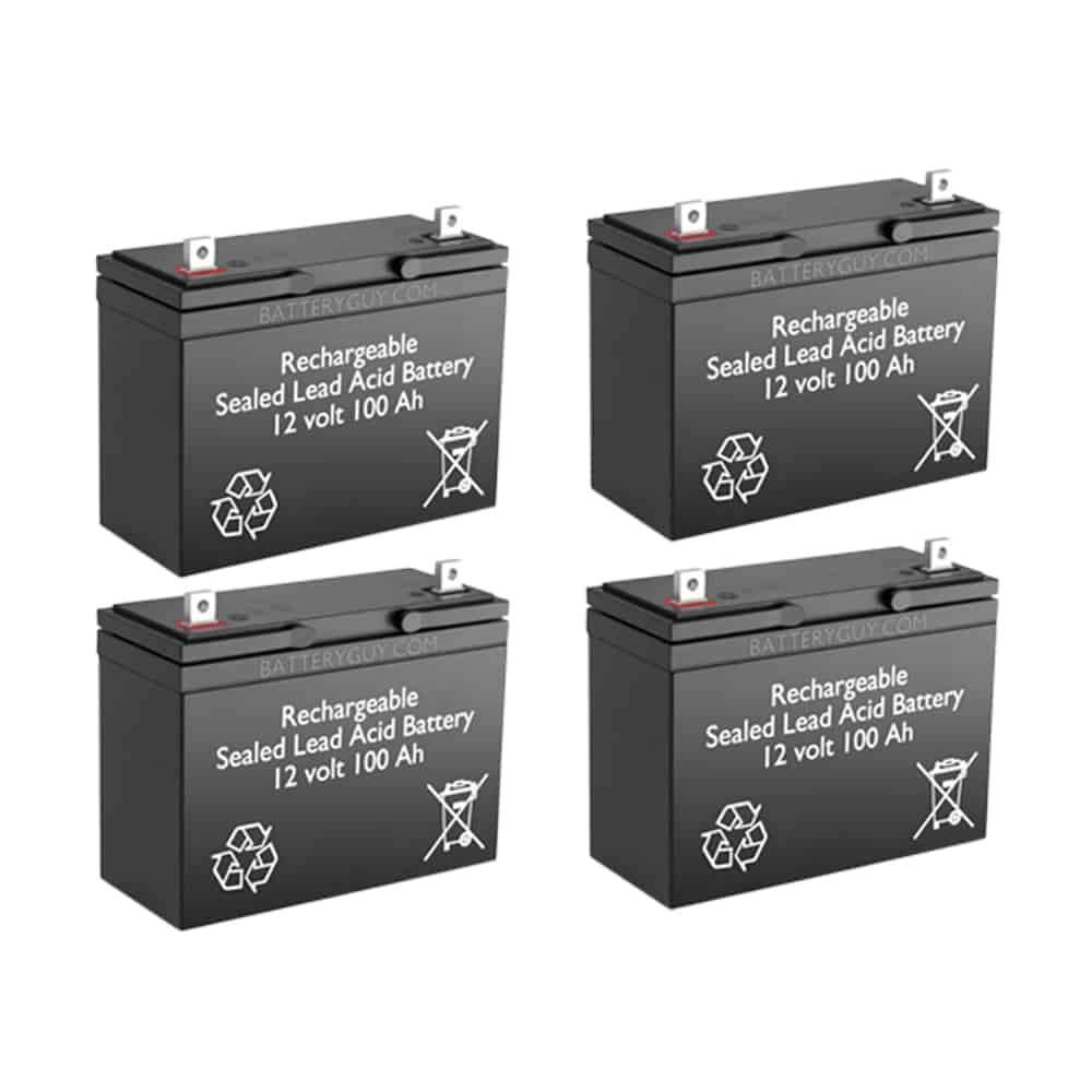 12v 100Ah Rechargeable Sealed Lead Acid Battery | BG-121000NB (Qty of 4)