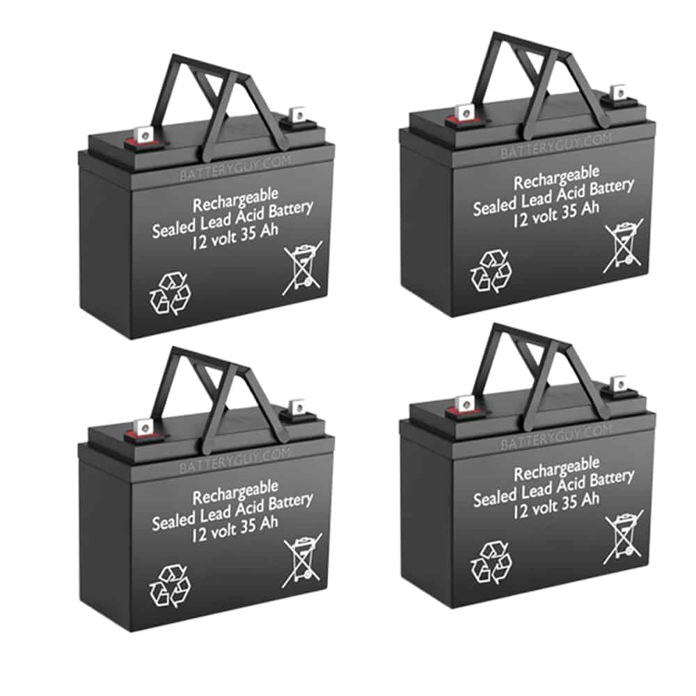 12v 35Ah Rechargeable Sealed Lead Acid (Rechargeable SLA) Battery Set of Four