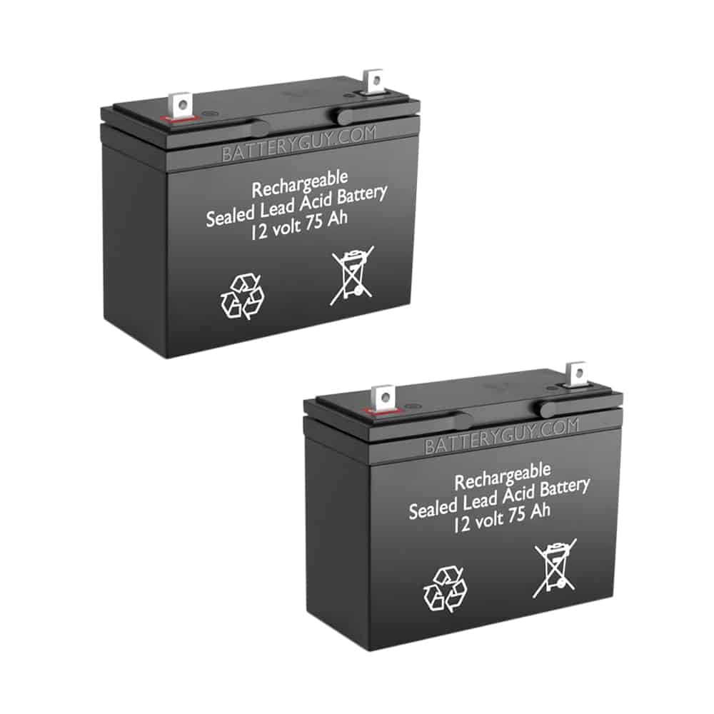 12v 75Ah Rechargeable Sealed Lead Acid (Rechargeable SLA) Battery | BG-12750NB (Qty of 2)