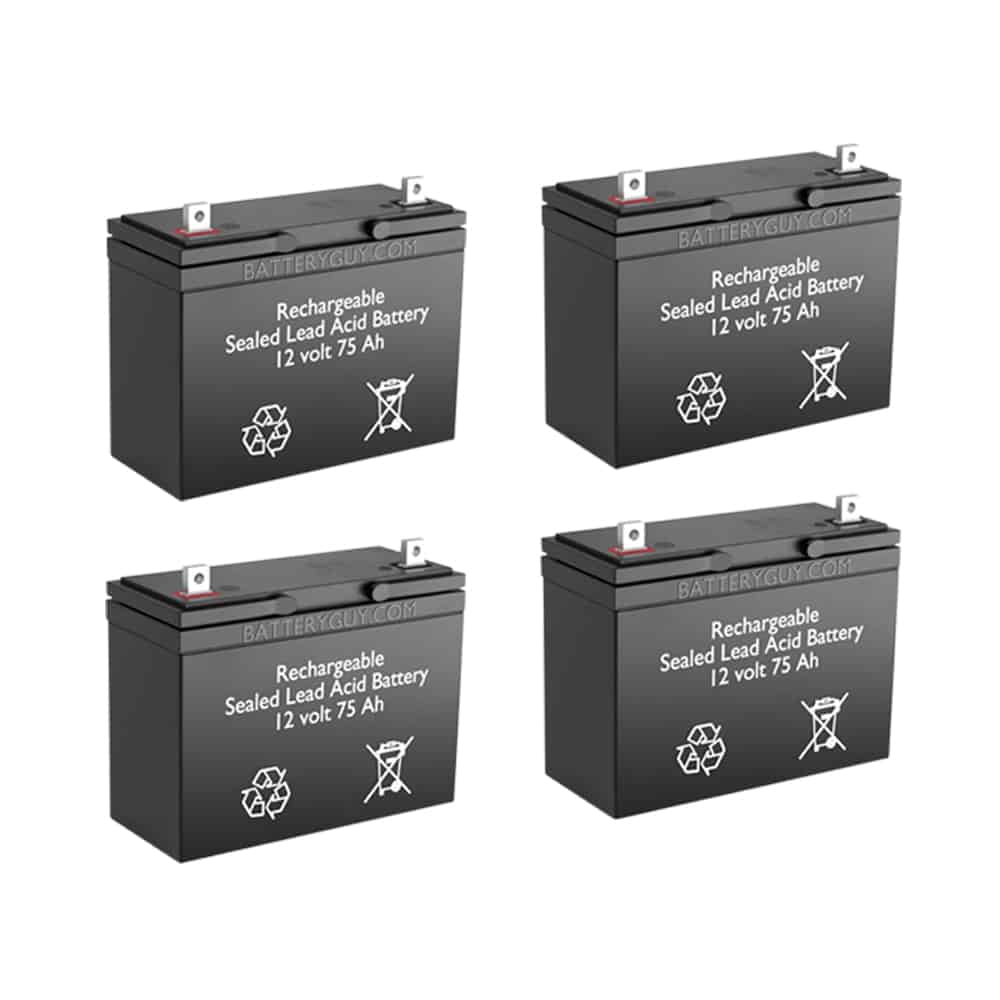 12v 75Ah Rechargeable Sealed Lead Acid (Rechargeable SLA) Battery | BG-12750NB (Qty of 4)