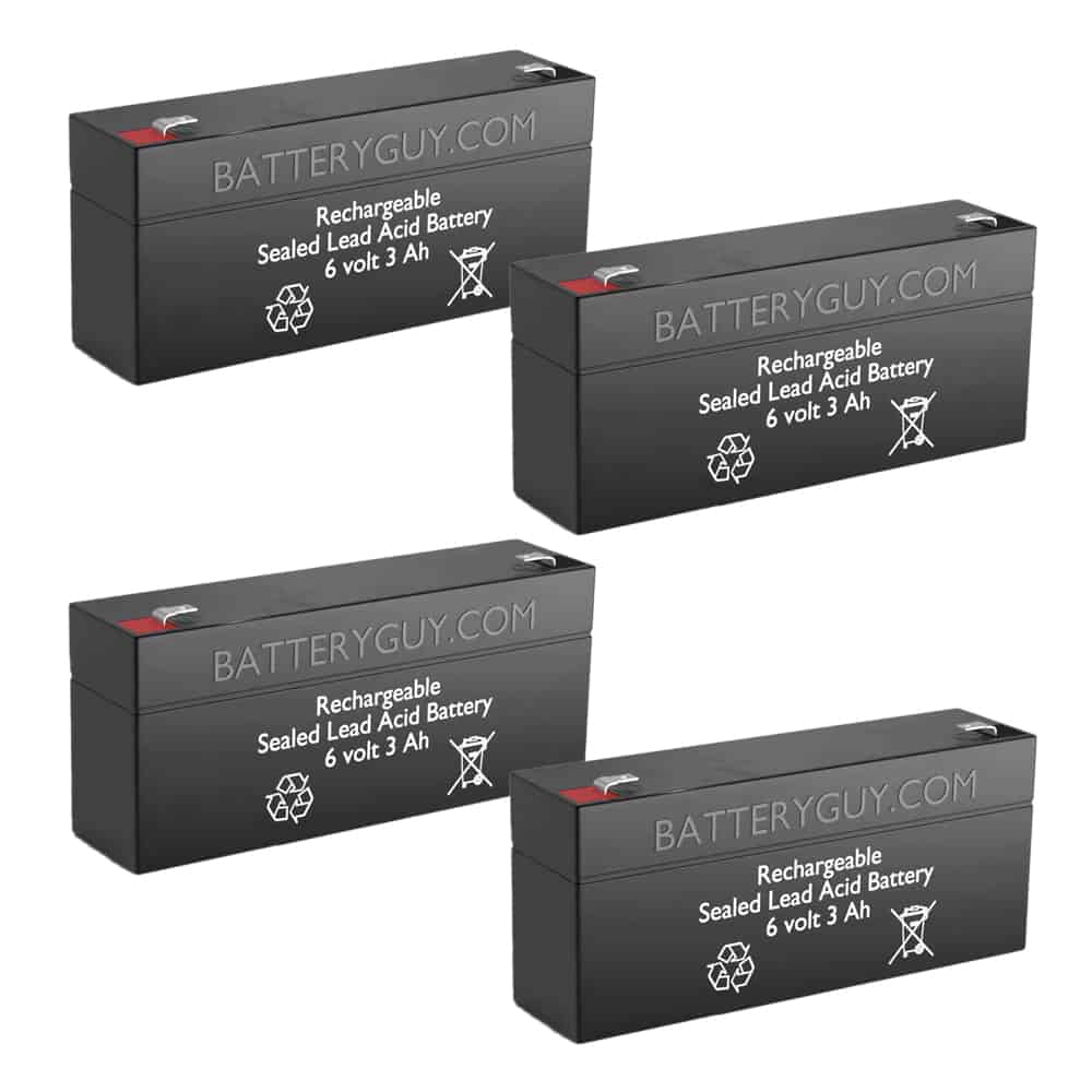 6v 3.0Ah Rechargeable Sealed Lead Acid (Rechargeable SLA) Battery | BG-630 (Qty of 4)