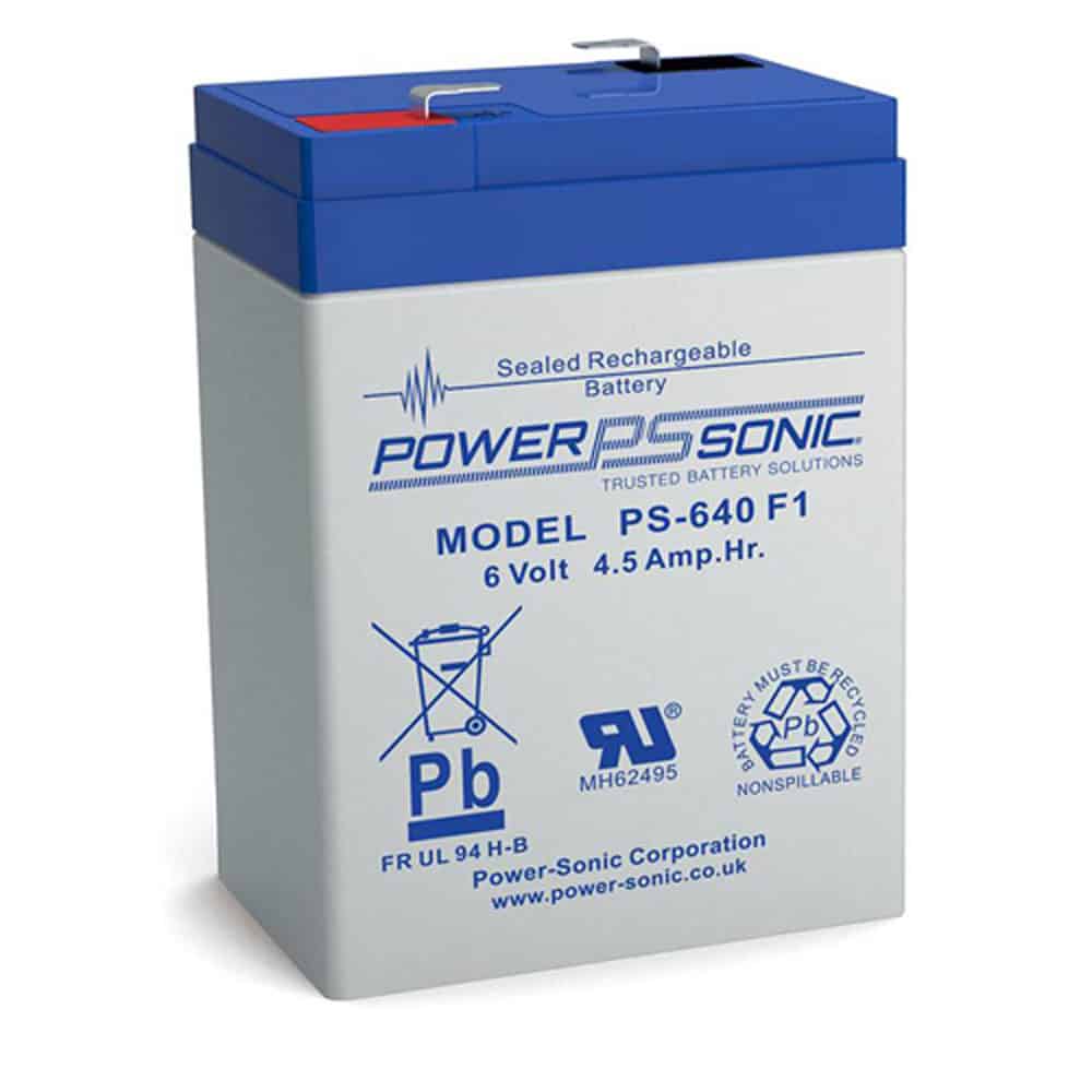Power-Sonic PS-640 F1 | Rechargeable SLA Battery 6v 4.5Ah