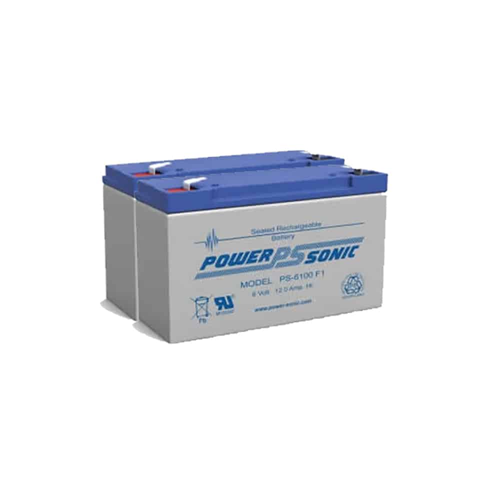 2 x Power-Sonic 6100 F1 | Rechargeable SLA Batteries 6v 24ah