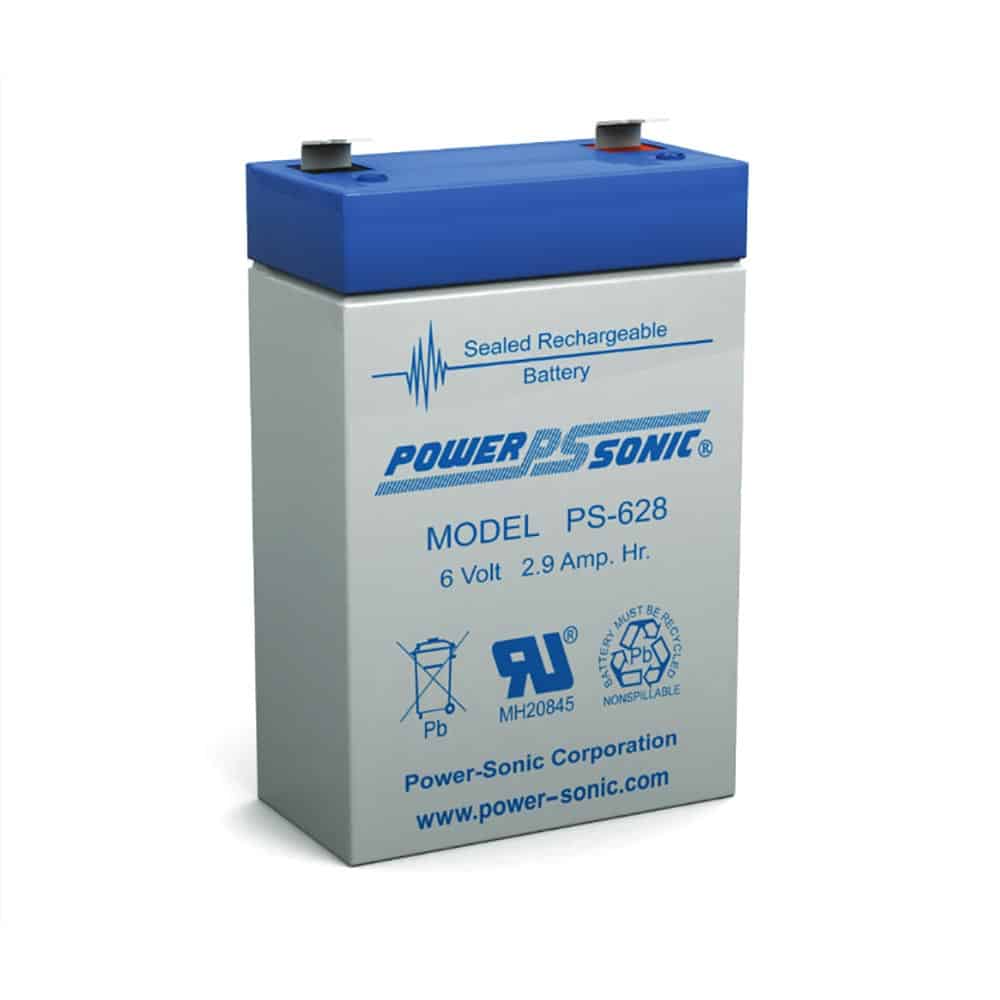 Power-Sonic PS-628 | Rechargeable SLA Battery 6v 2.9Ah