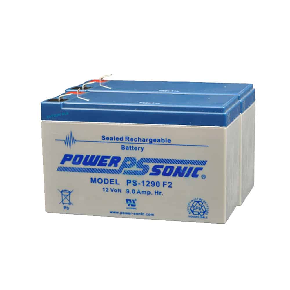 Power-Sonic PS-1290 F2 | Rechargeable SLA Batteries 12v 9 Ah Set of 2
