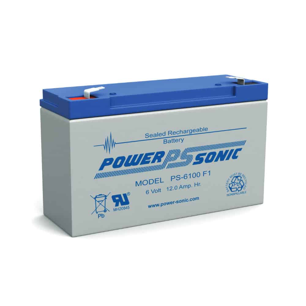 Power-Sonic PS-6100 F1 | Rechargeable SLA Battery 6v 12Ah