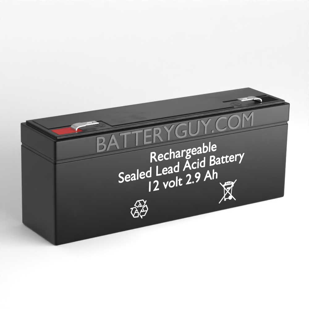 Left View - 12v 2.9Ah Rechargeable Sealed Lead Acid (Rechargeable SLA) Battery