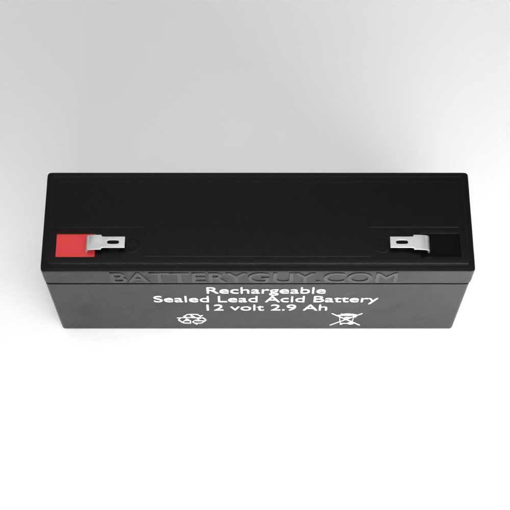 Top View - 12v 2.9Ah Rechargeable Sealed Lead Acid (Rechargeable SLA) Battery