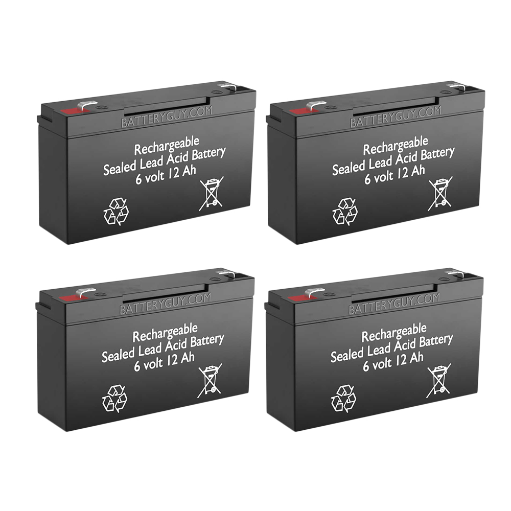 6v 12Ah High Rate Rechargeable Sealed Lead Acid Battery Set of Four