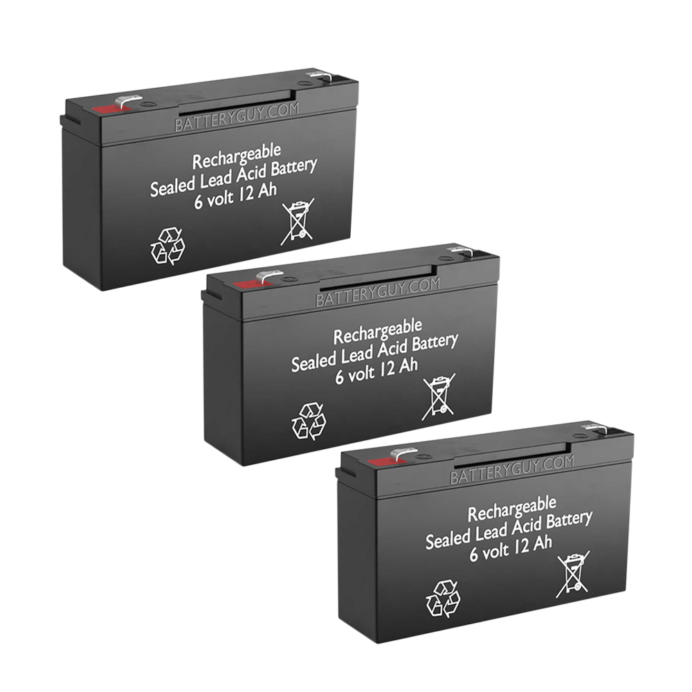 6v 12Ah High Rate Rechargeable Sealed Lead Acid Battery Set of Three