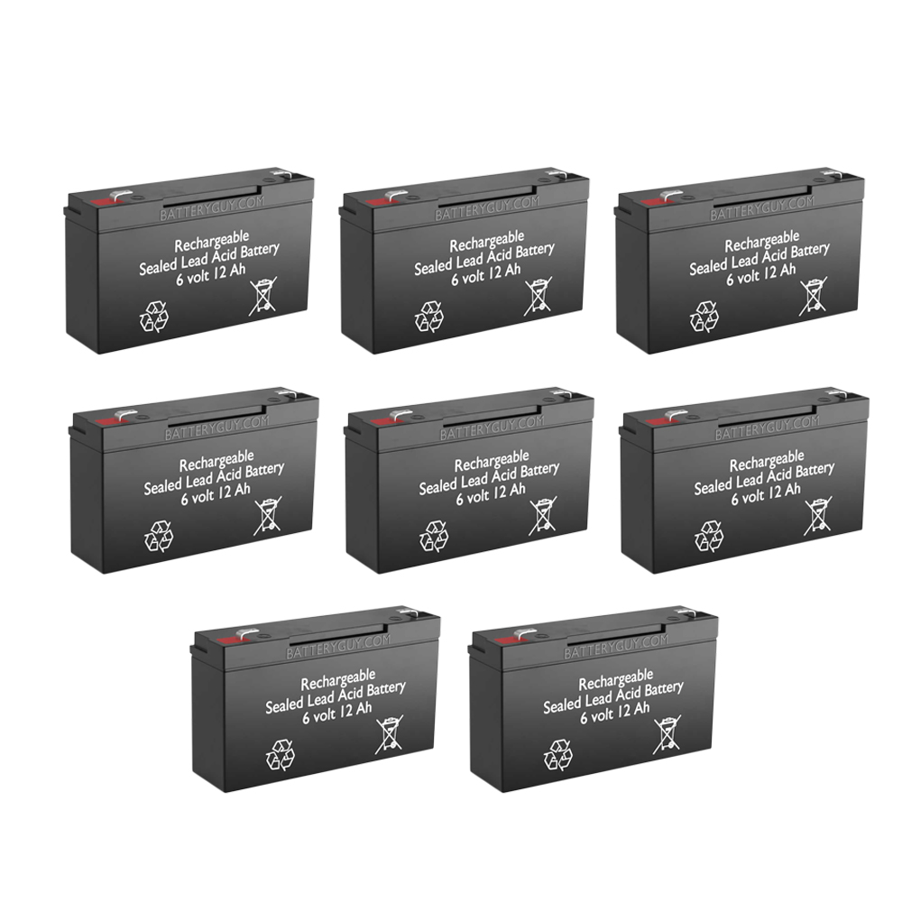 6v 12Ah High Rate Rechargeable Sealed Lead Acid Battery Set of Eight